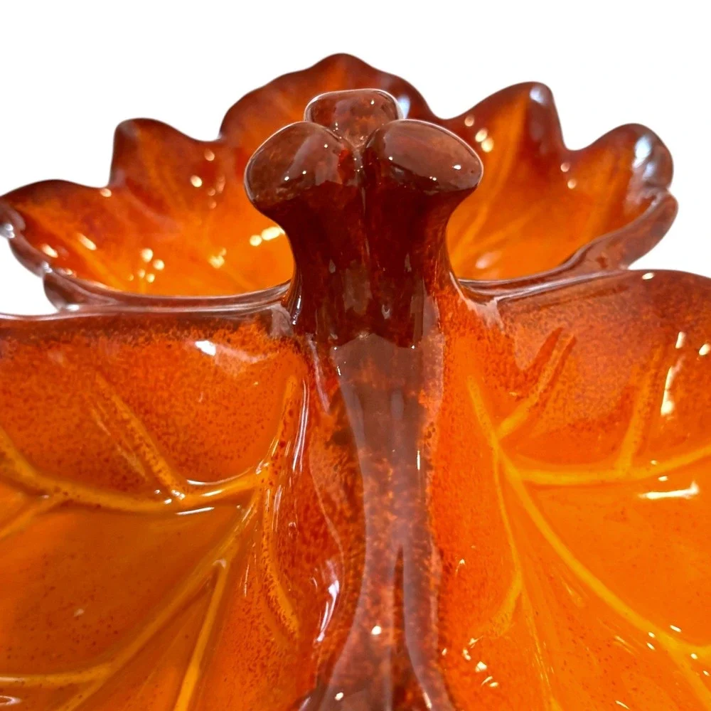 Better Homes & Gardens Heritage Maple Leaf Divided Serving Dish Ceramic Retired